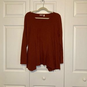 LOGO Lori Goldstein Red-Orange Top